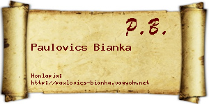 Paulovics Bianka névjegykártya